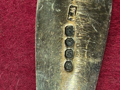 Lot 206 - A set of six hallmarked silver spoons- London...