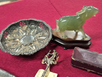 Lot 208 - A hallmarked silver cigarette case, A silver...