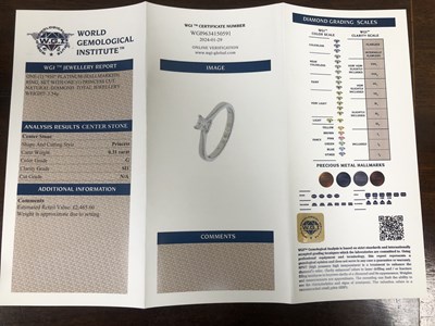 Lot 65 - A platinum hallmarked and certified...