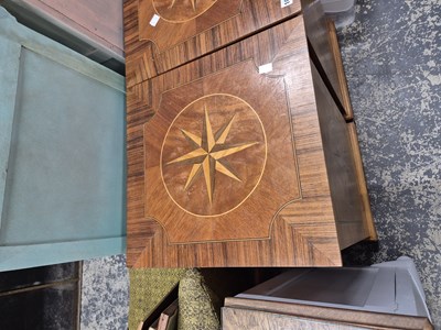 Lot 1094 - A pair of inlaid record and music storage...