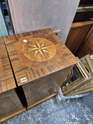 Lot 1094 - A pair of inlaid record and music storage...