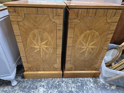 Lot 1094 - A pair of inlaid record and music storage...