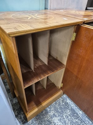 Lot 1094 - A pair of inlaid record and music storage...