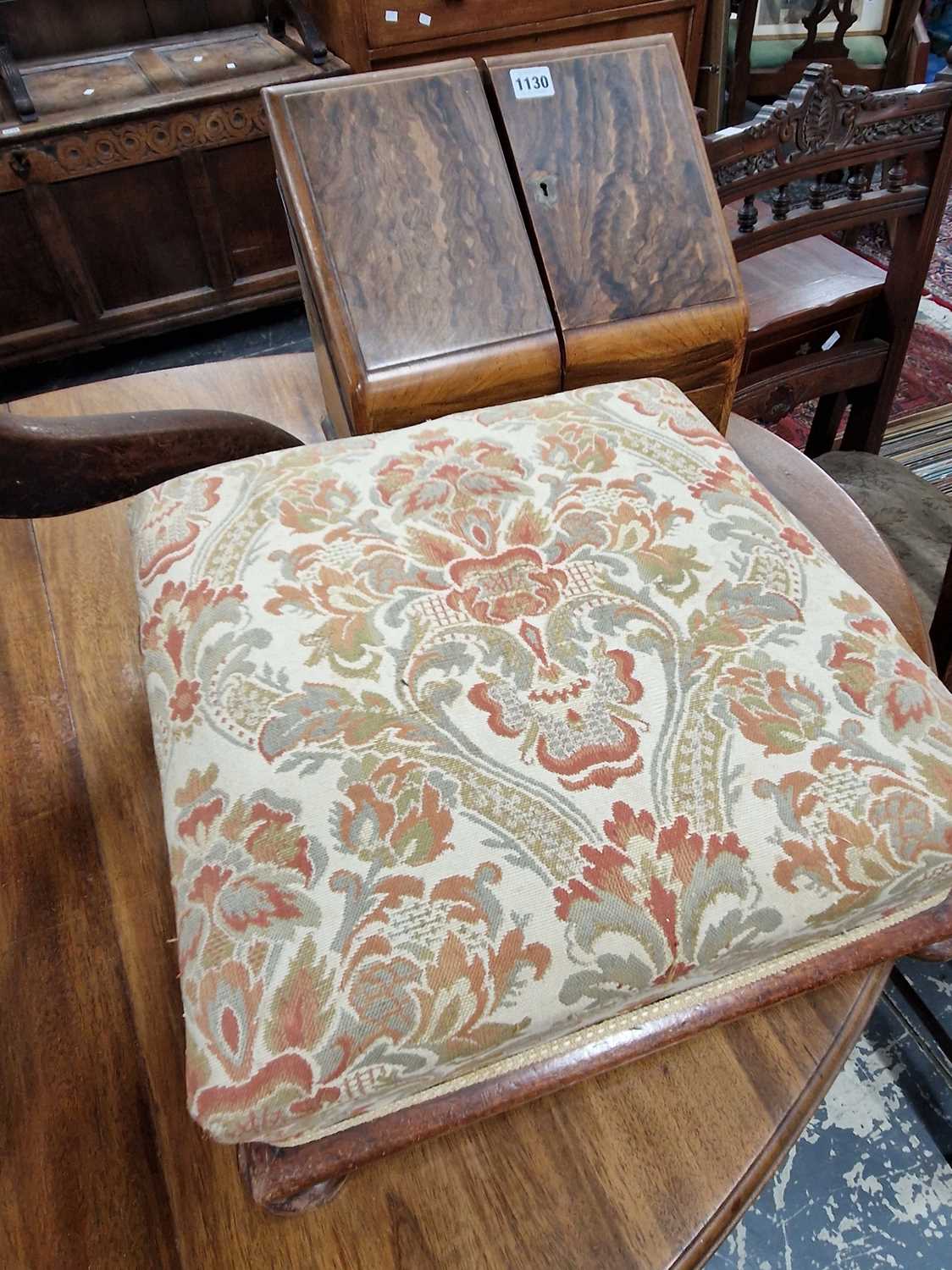 Lot 1130 - A walnut stationary box and a square form...