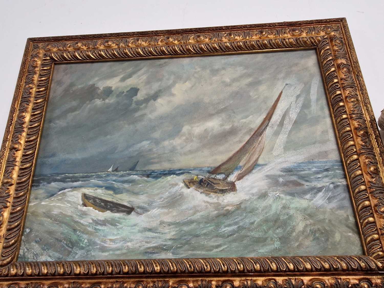 Lot 1142 - A Gilt framed oil on canvas sea scape.