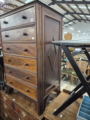 Lot 1186 - A hardwood tall chest of six drawers. 64 x 50...