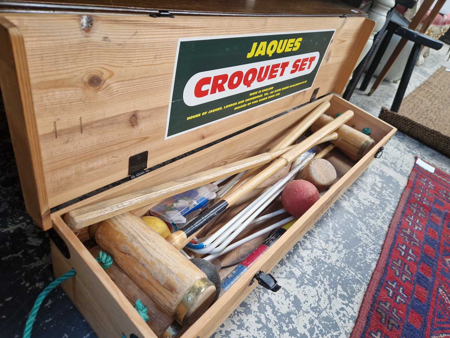 Lot 1248 - A good quality Jaques croquet set.