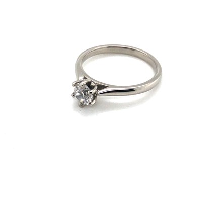 Lot 91 - A hallmarked platinum diamond solitaire ring...