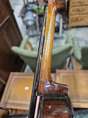 Lot 1303 - An antique violin in pine case. LOB 37 cm