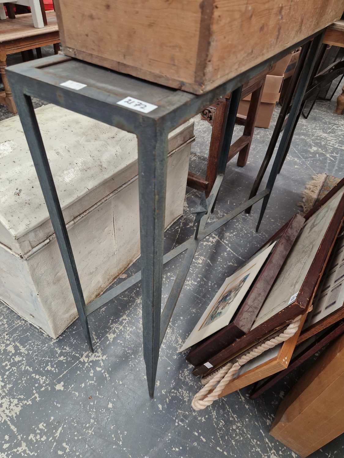 Lot 2172 - An iron conservatory plant stand/side table.
