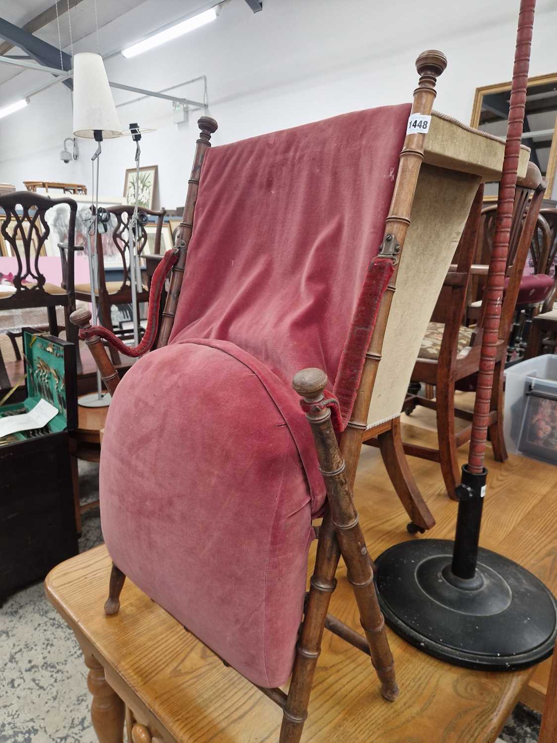 Lot 1448 - A late 19th century folding campagin chair...