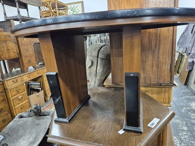 Lot 1487 - An art deco oval coffee table. W 76 D 51 H 42 cm