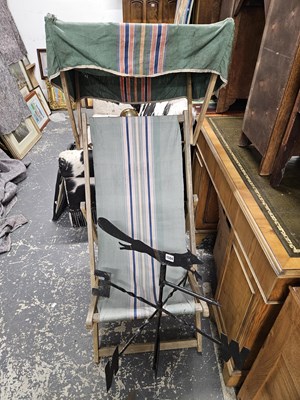 Lot 1504 - A weather vane and a vintage deck chair