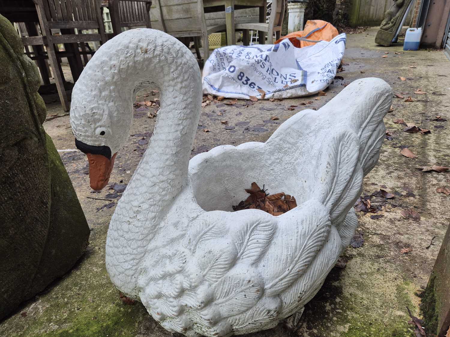 Lot 721 - A composite swan form planter