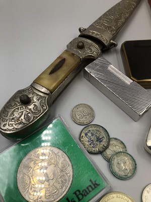 Lot 199 - A Kindjal dagger, a Dunhill lighter, a Ronsen...