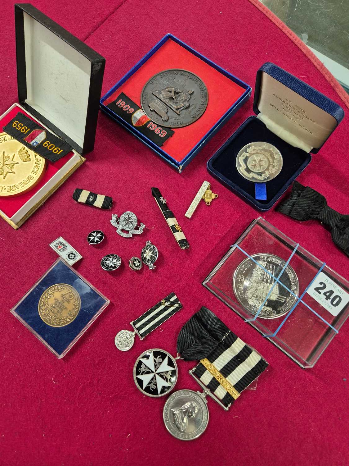 Lot 240 - A group of St Johns ambulance brigade medals...