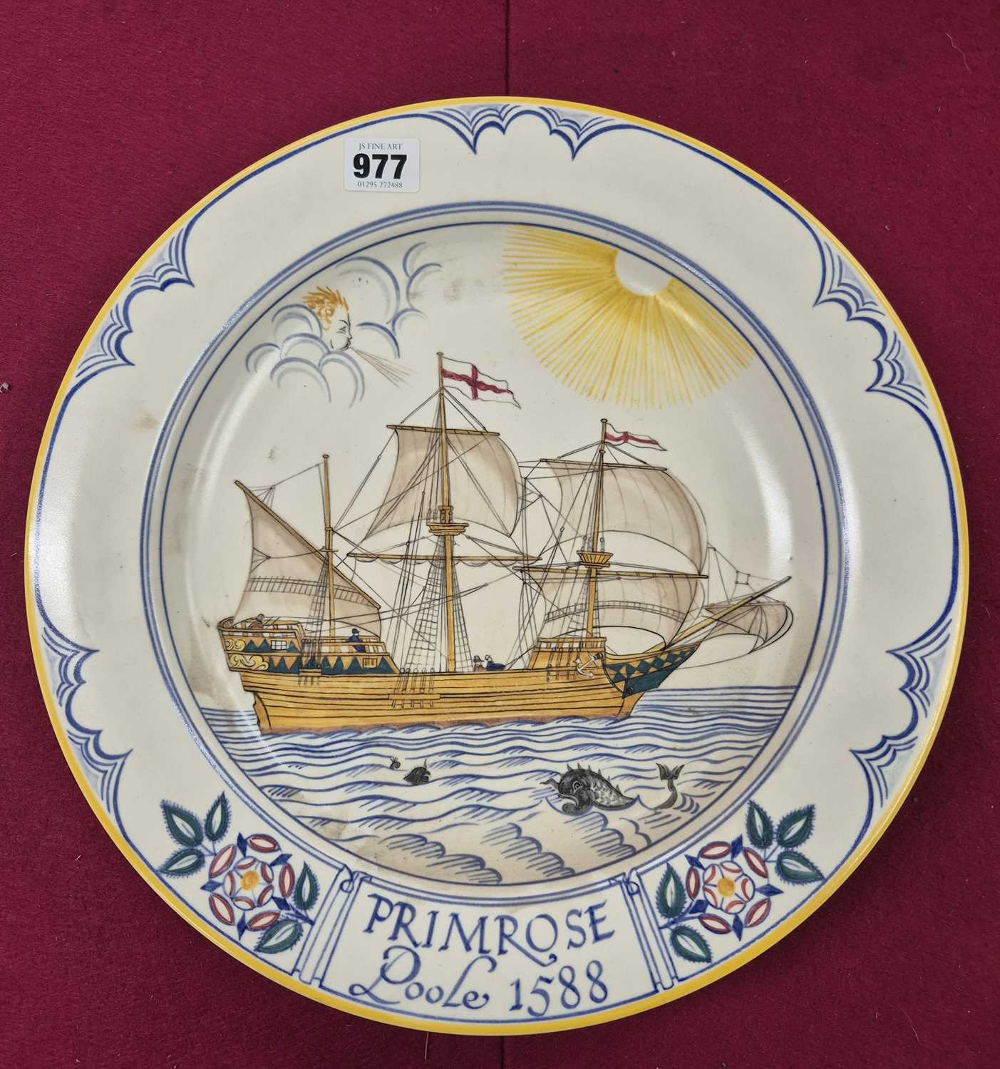 Lot 977 - A rare Poole pottery platter, depicting...