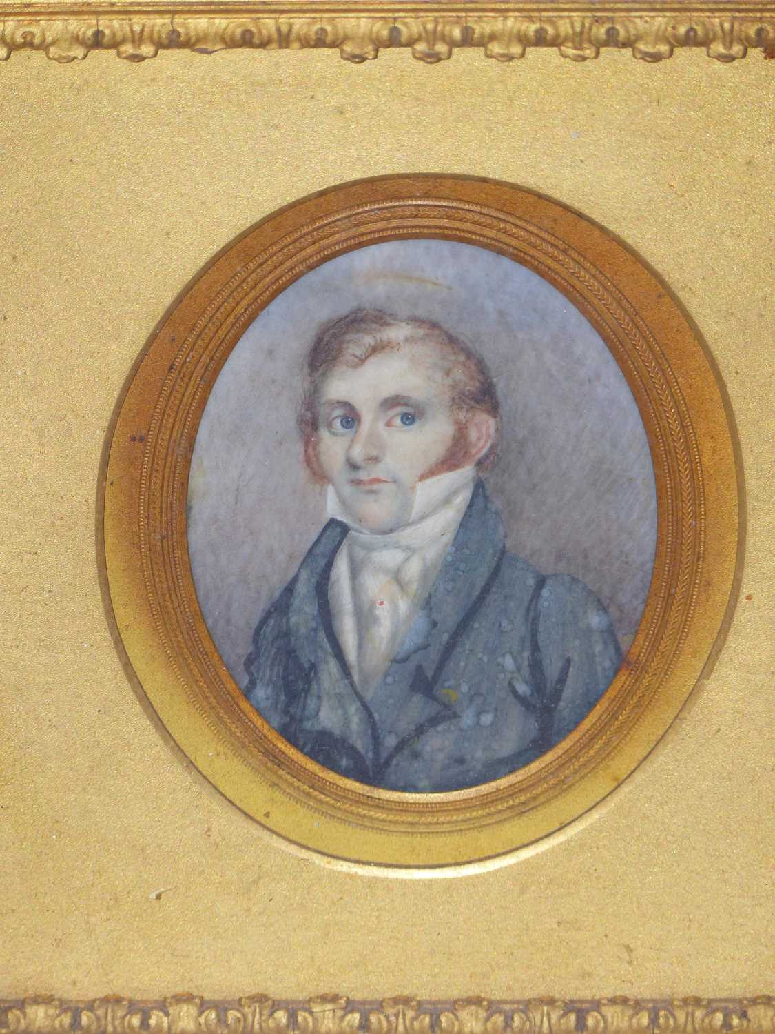 Lot 10 - 19th century miniaturist. Portrait study of a...