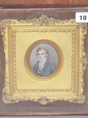 Lot 10 - 19th century miniaturist. Portrait study of a...
