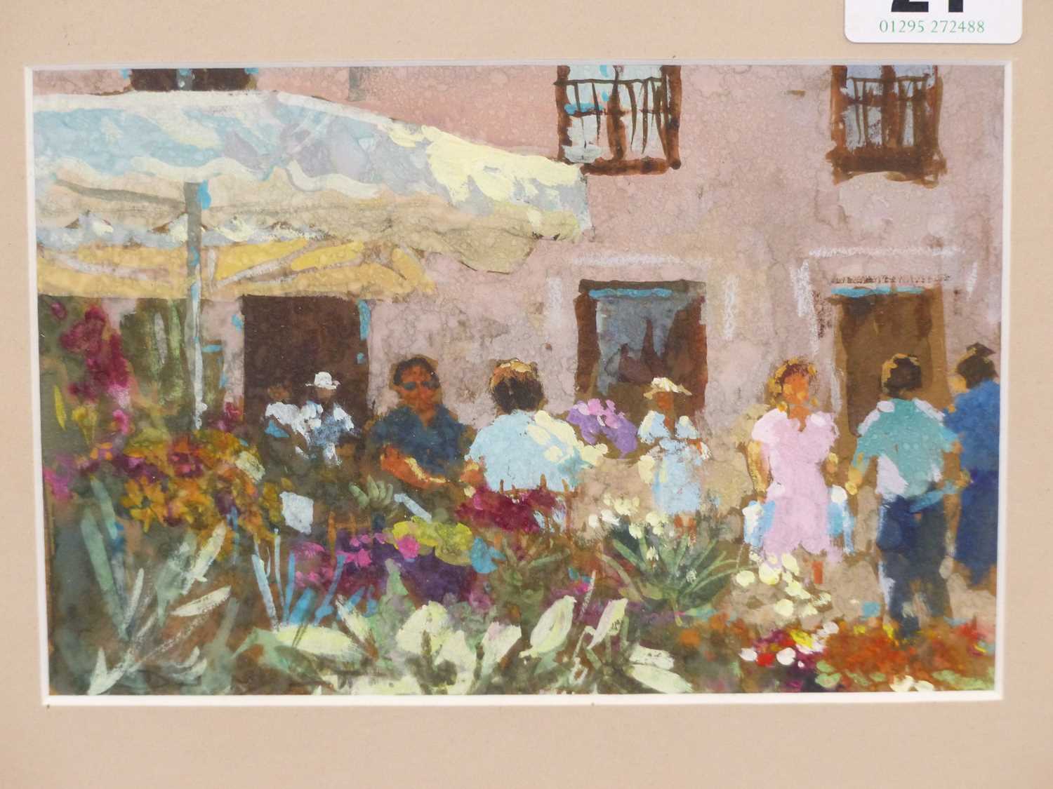 Lot 21 - 20th century school. The flower market...