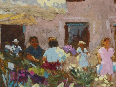 Lot 21 - 20th century school. The flower market...