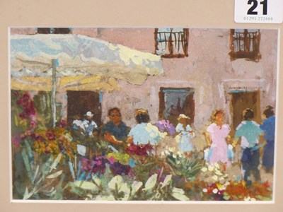 Lot 21 - 20th century school. The flower market...