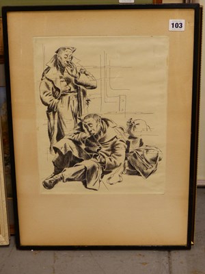 Lot 103 - British school, 20thC. Two WW2 era serviceman...