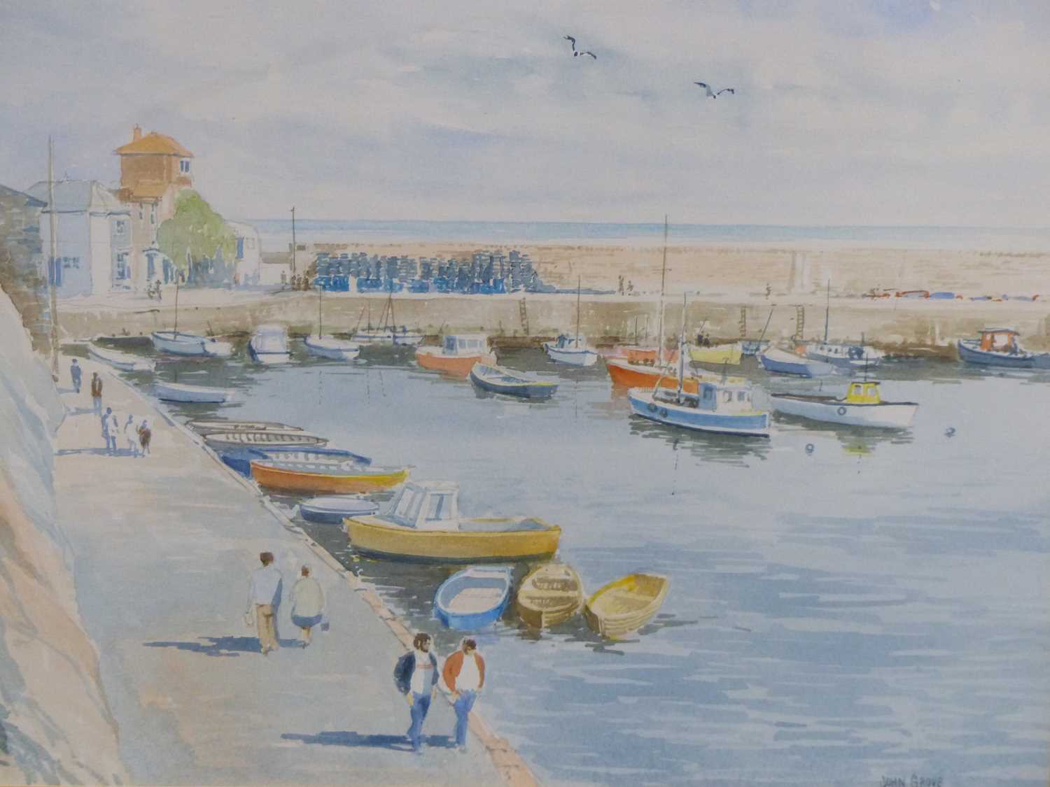 Lot 34 - John Grove. (b. 1933). Mevagissey Harbour,...