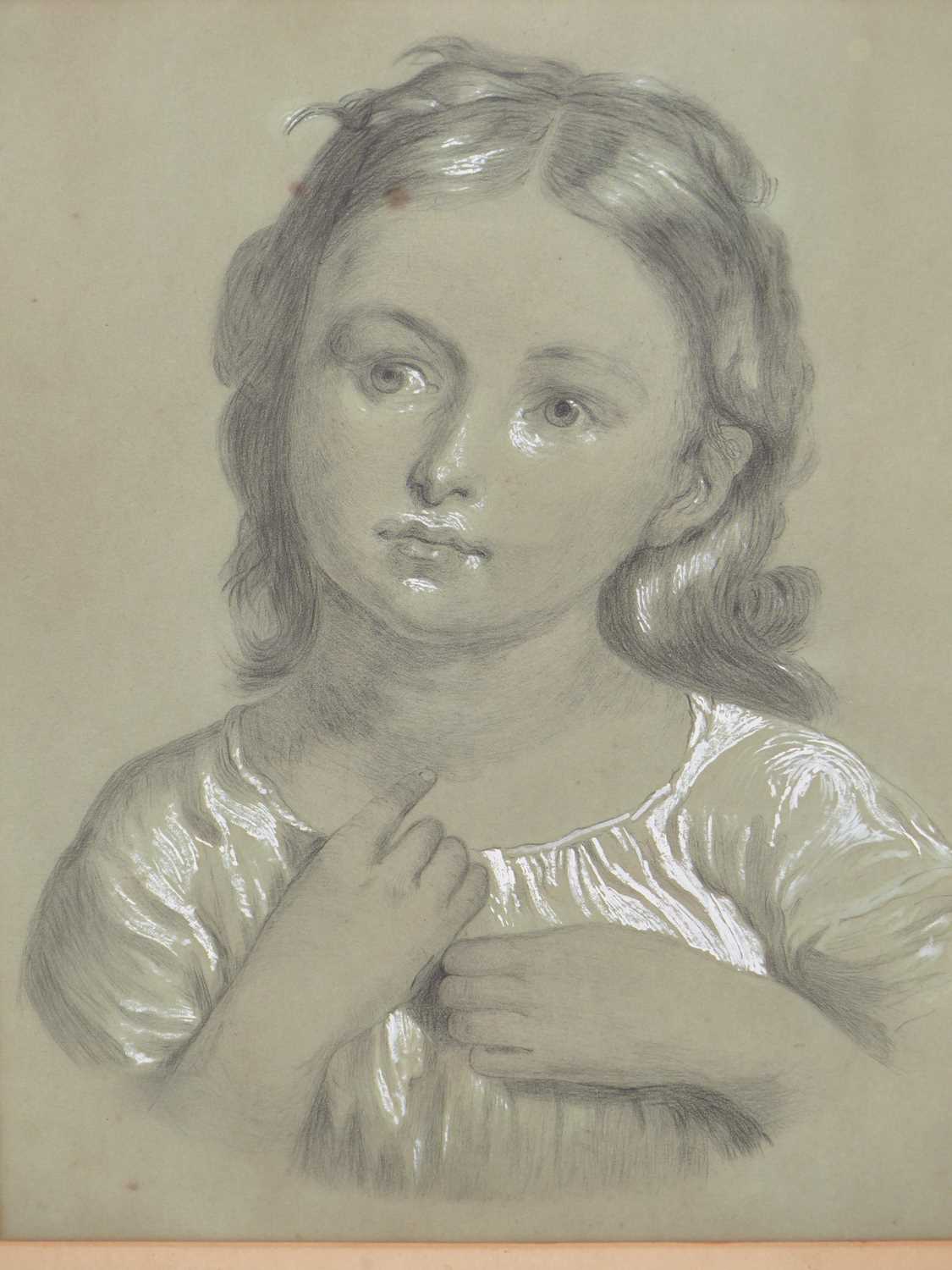 Lot 56 - 19th century school. Portrait of a young girl....