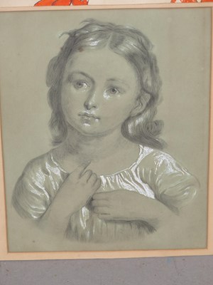 Lot 56 - 19th century school. Portrait of a young girl....