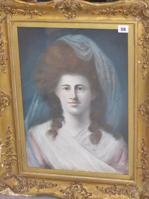 Lot 58 - 19th century school. Portrait of a lady with a...