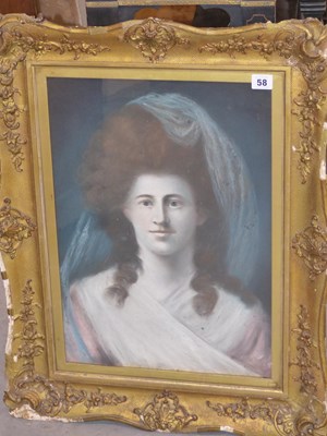 Lot 58 - 19th century school. Portrait of a lady with a...