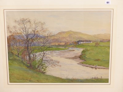 Lot 61 - Ernest Briggs. (1866-1913). River valley scene...