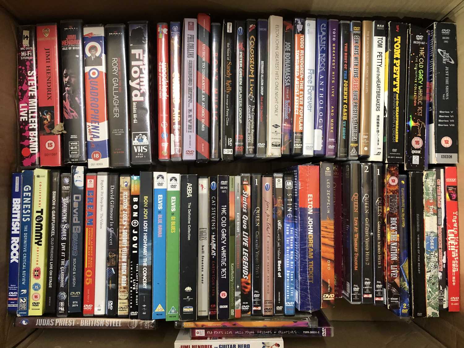 Lot 197 - A Quantitiy of Rock/Pop DVDs/VHS Tapes - Queen,...
