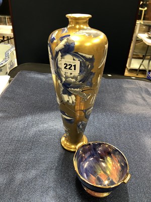 Lot 221 - A Macintyre style vase decorated in blue with...