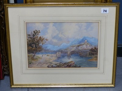 Lot 74 - F.Fountayne. (19th century) A river bridge...