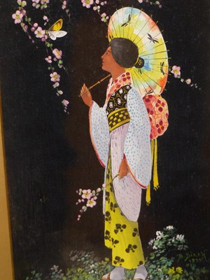 Lot 79 - B. Birch (early 20th century) A Geisha beneath...