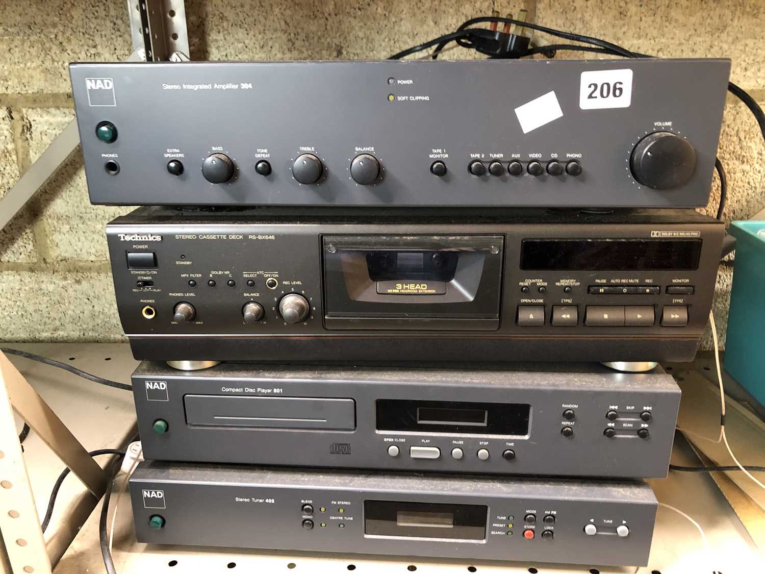 Lot 206 - Hi-Fi Seperates: Nad 304 amplifier, Nad 501 CD...