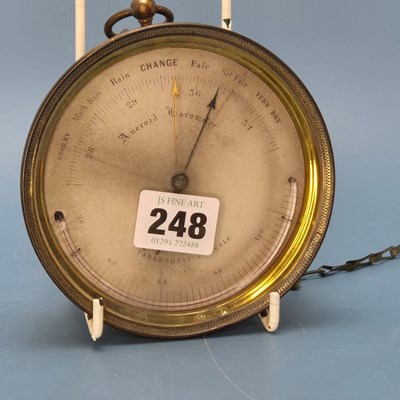 Lot 248 - An E J Dent aneroid barometer in a glazed...