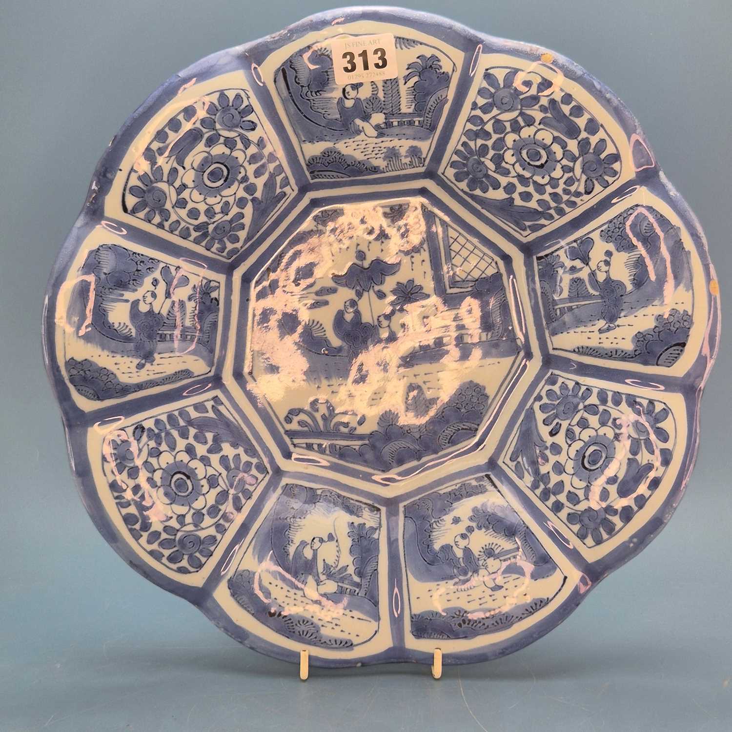Lot 313 - An 18th century Frankfurt delft blue and white...