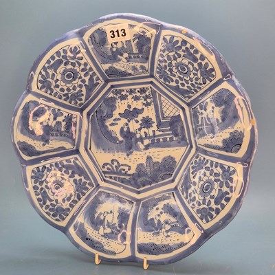 Lot 313 - An 18th century Frankfurt delft blue and white...