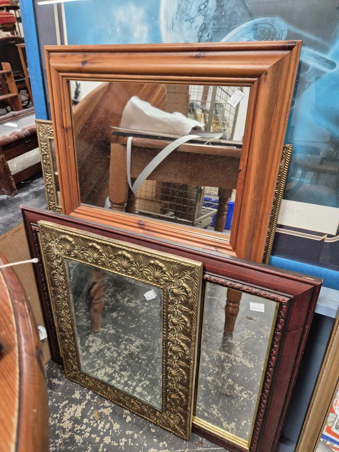 Lot 218 - Various wall mirrors and prints. (qty)