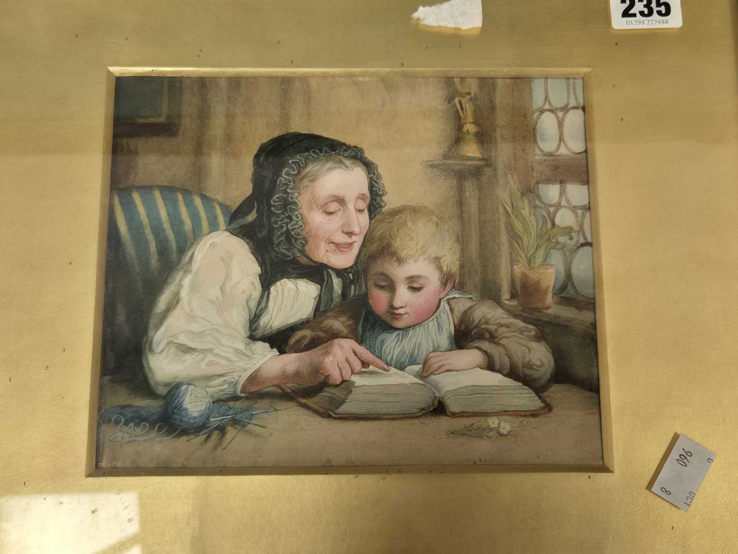 Lot 235 - 19th century school. "the reading lesson"...
