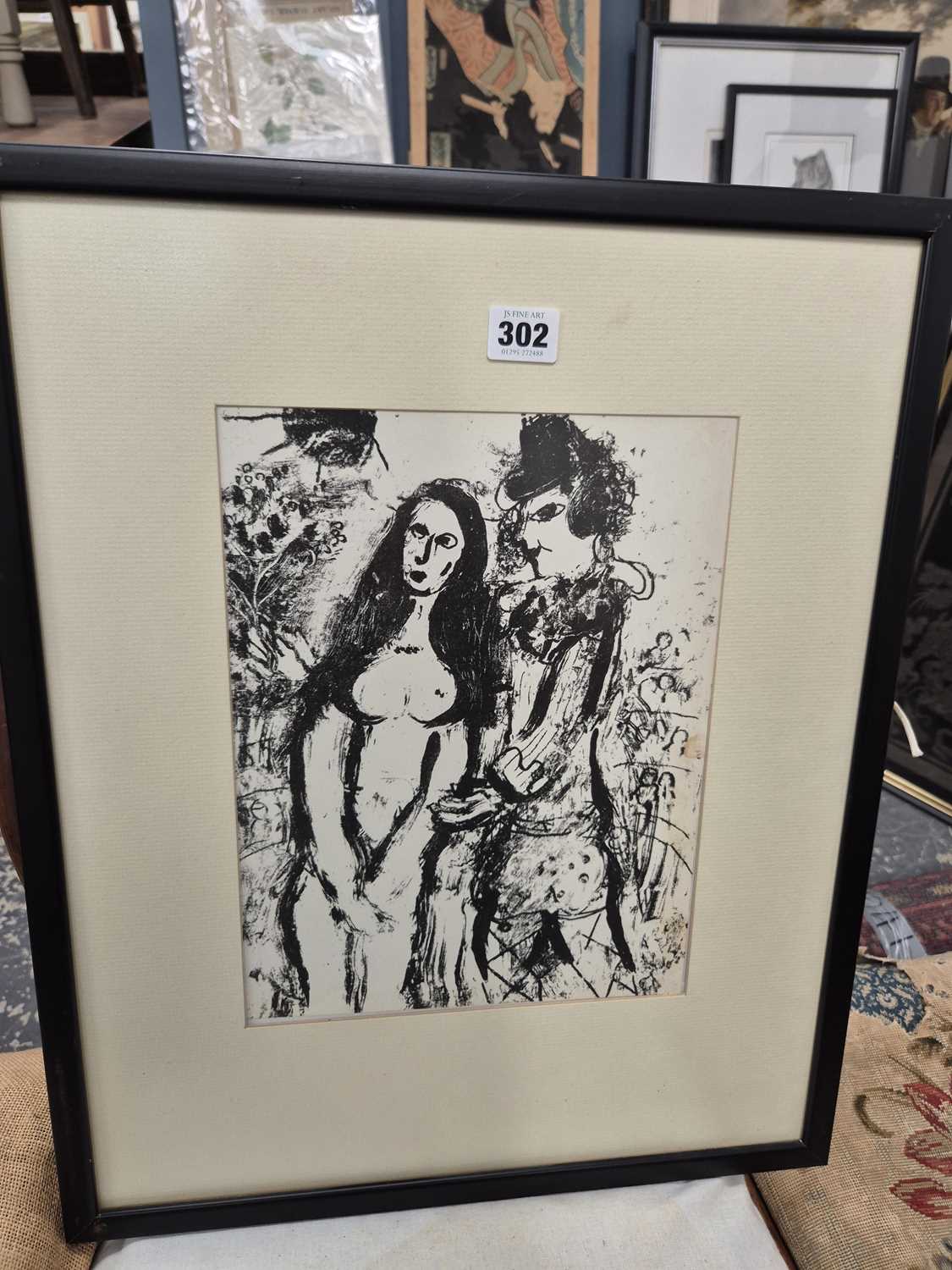 Lot 302 - Marc Chagall 1963. A Clown In Love. Lithograph.