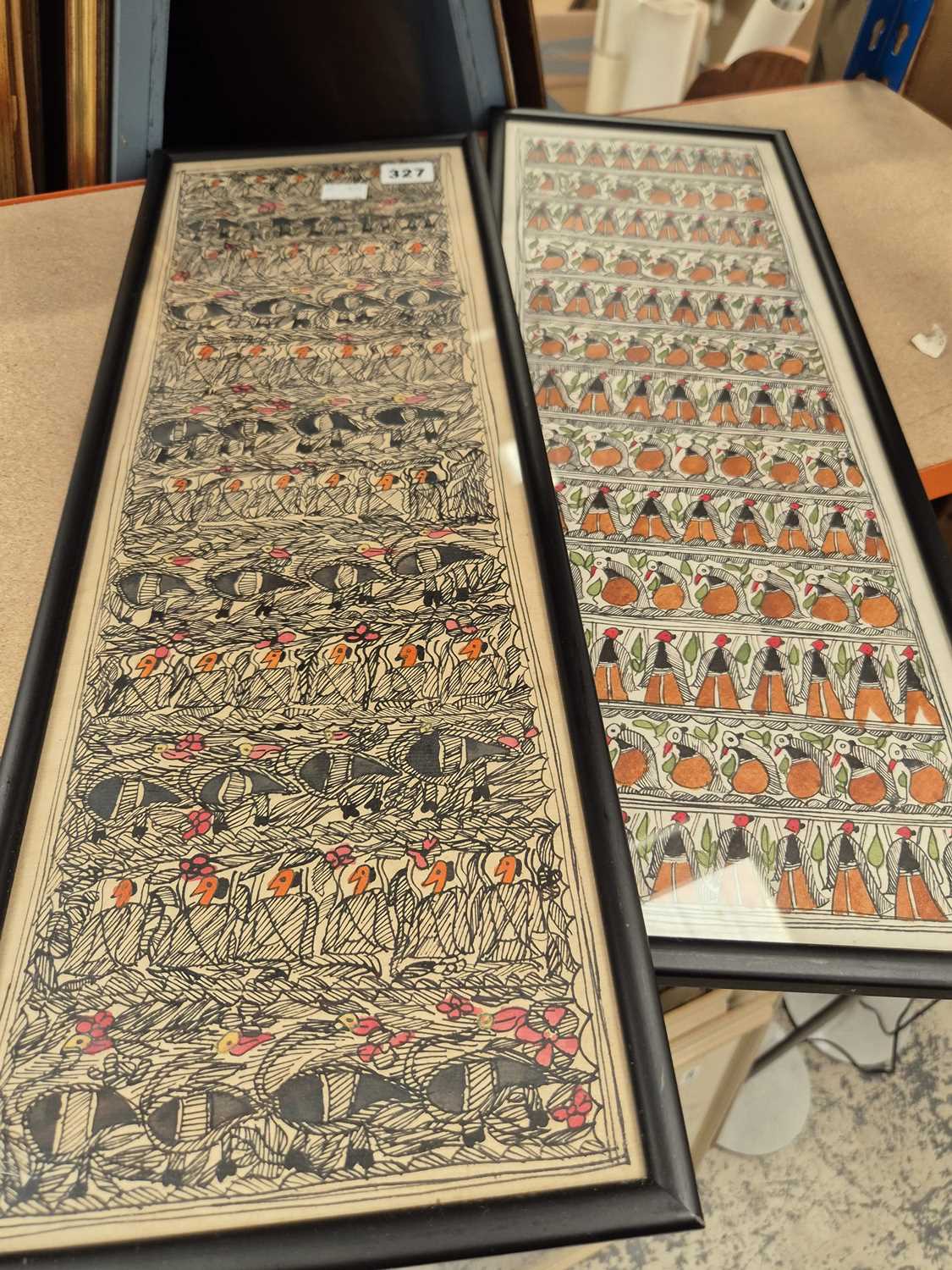 Lot 327 - Two amusing pen and ink drawings.