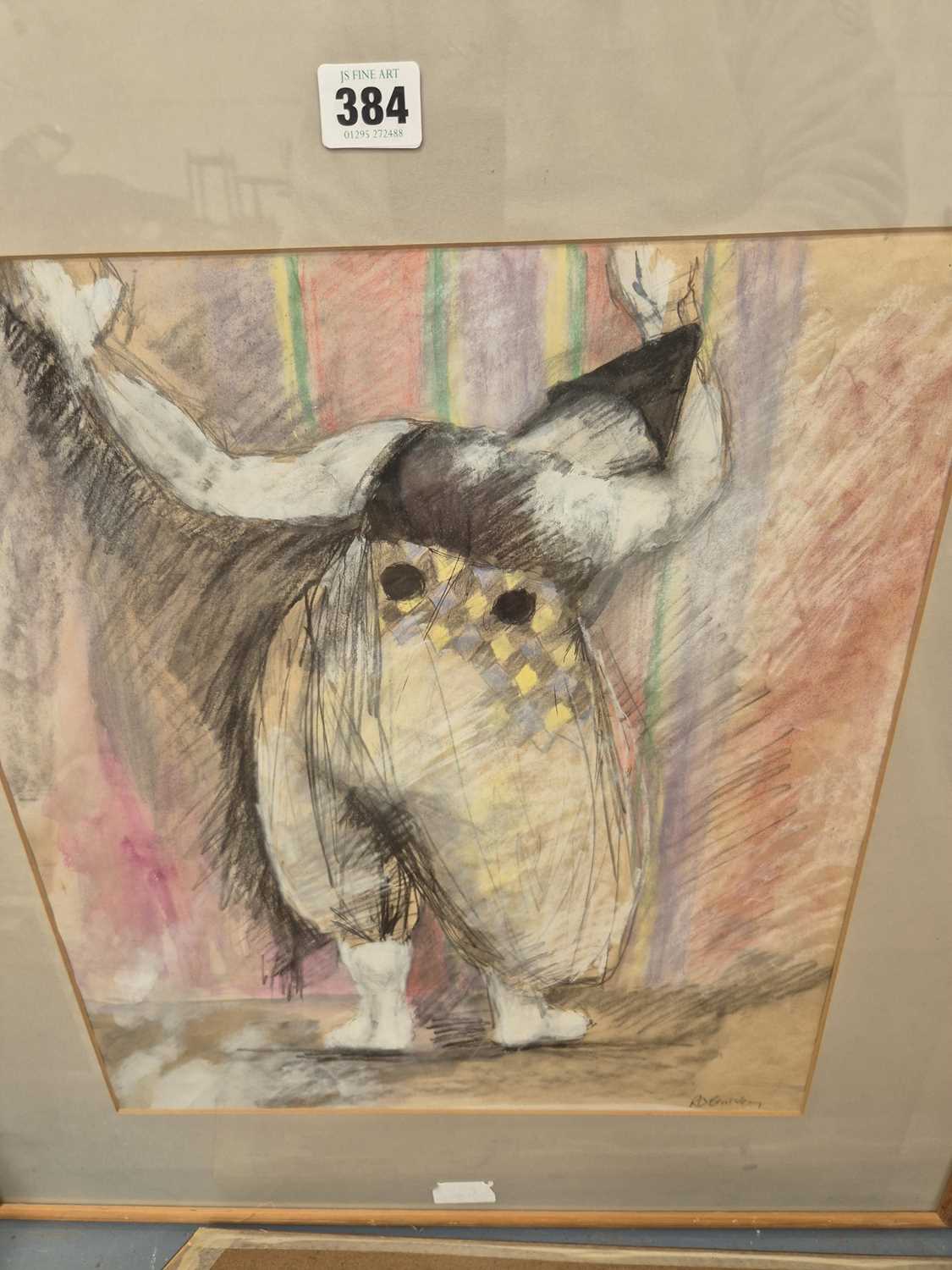 Lot 384 - R. C Bursley. Study of clown. Watercolour....