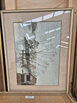 Lot 414 - Watercolour of a waterfall in Iceland. Signed...