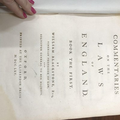Lot 344 - William Blackstone, 'Commentaries on the Laws...