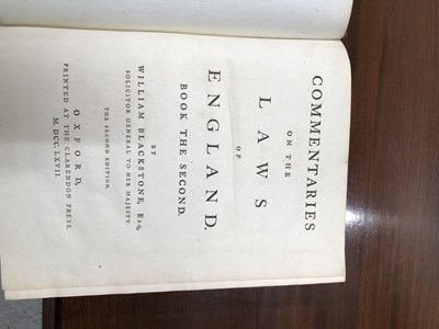 Lot 344 - William Blackstone, 'Commentaries on the Laws...
