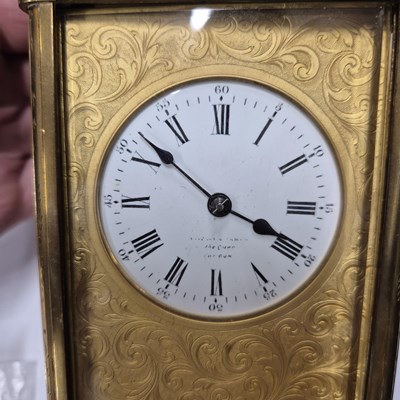 Lot 349 - A Richard et Cie carriage clock striking on a...